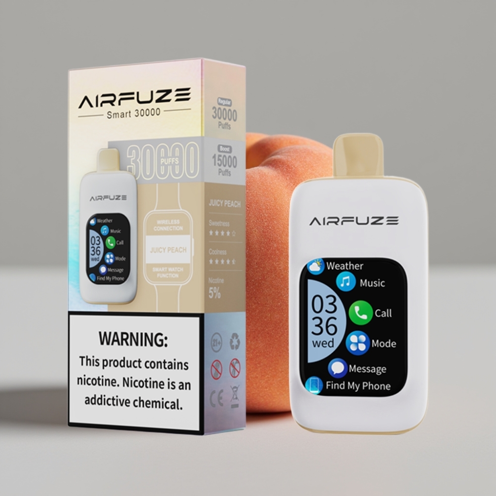 AirFuze Smart 30000 Puffs Disposable Pod Pêsgo Suculento com Tela TFT 2.01\" Touch e USB Type-C