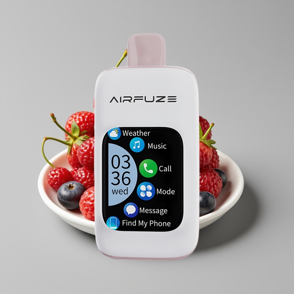 AirFuze Smart 30000 Puffs Disposable Pod Tela Touch 2.01" Tipo-C Explosão de Frutas Vermelhas
