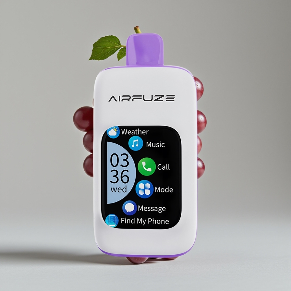 AirFuze Smart 30000 Puffs Disposable Pod com Tela Touch 2.01" e Sabor Grape Burst