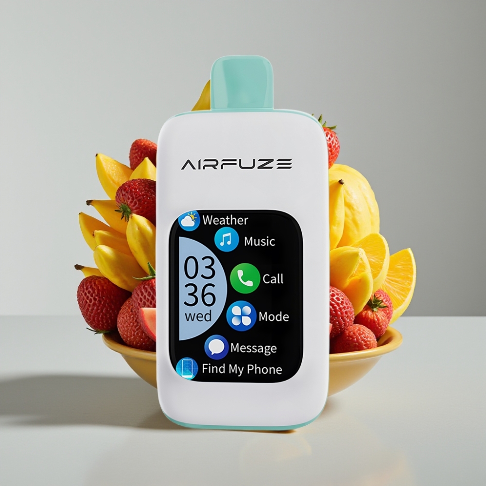 AirFuze Smart 30000 Puffs Disposable Vape Explosão de Frutas Arco-Íris com Tela Touch 2.01" e Tipo-C