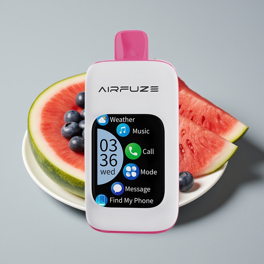 AirFuze Smart 30000 Puffs Disposable Vape Mirtilo Melancia com Tela Touch 2.01" e Tipo-C