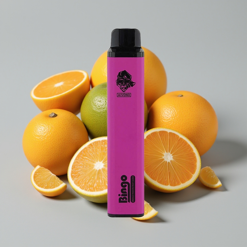 Aivono AIM BINGO 4000 Puffs Vape Sabor Laranja Maracujá Goiaba Recarregável 10mL 1000mAh
