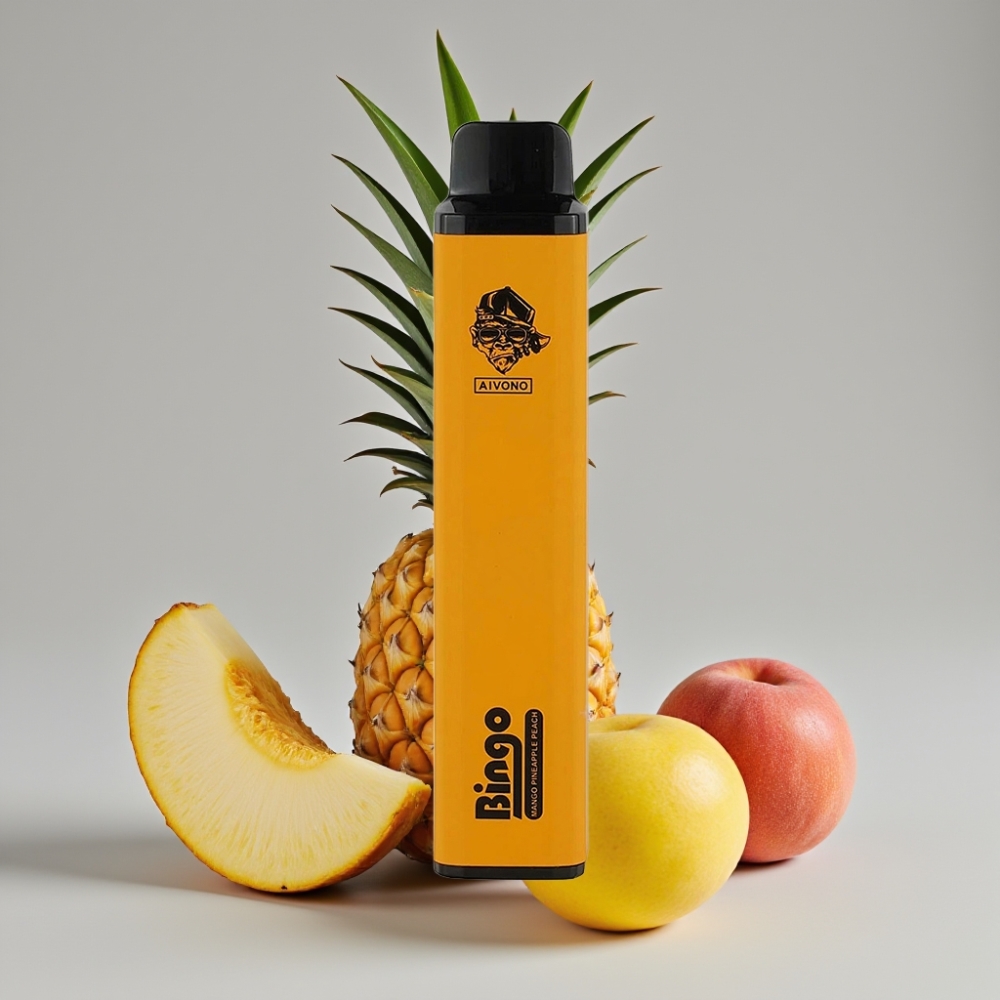 Aivono Aim Bingo 4000 Puffs Vape Descartável Abacaxi Pêssego Wango - 10mL, 1000mAh, Recarregável