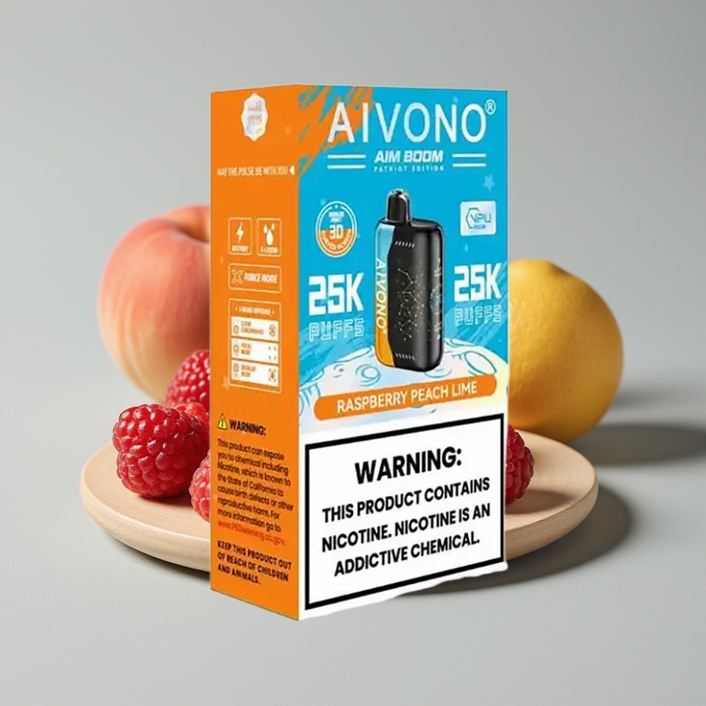 Aivono AIM BOOM 25000 Puffs Disposable Vape Framboesa Pêssego Lima 28ml 650mAh