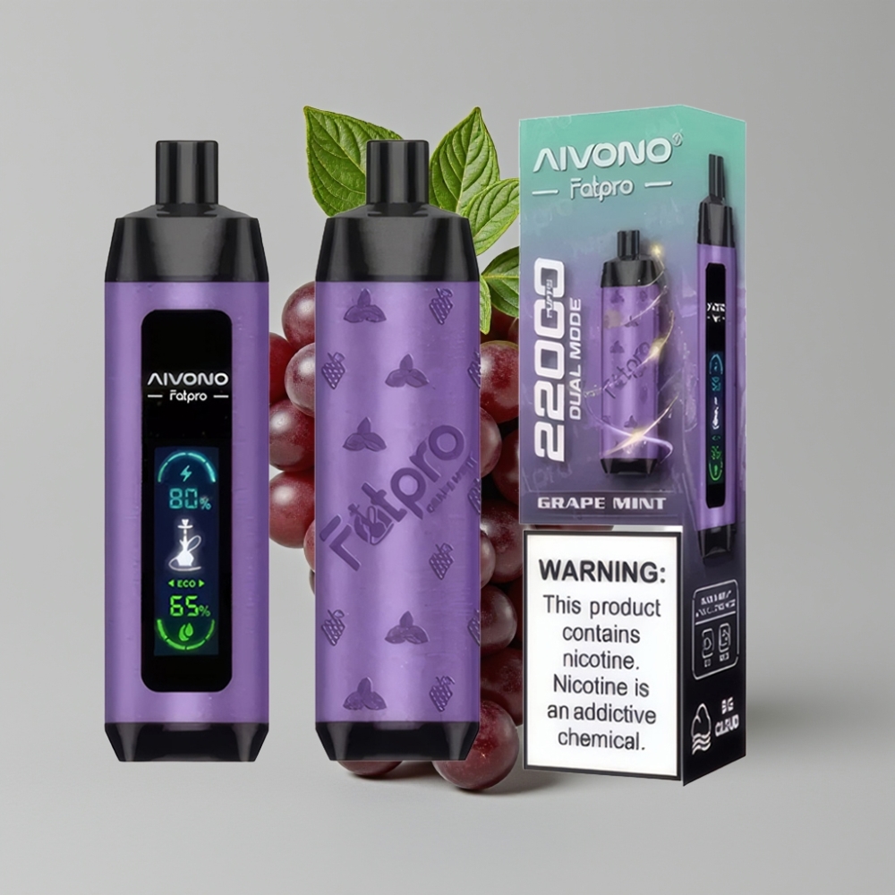 Aivono AIM FATPRO 22000 Puffs Disposable Vape Uva Menta 28ml 600mAh Recarregável 0.6 ohm