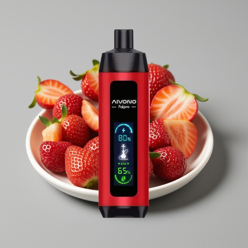 Aivono AIM FATPRO 22000 Puffs Recarregável com Sabor Morango Punch e 28ml de E-líquido