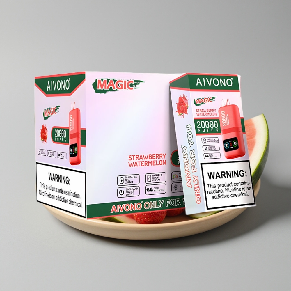 Aivono AIM MAGIC 20000 Puffs Disposable Vape Morango Melancia com 26ml E-liquid e Tipo-C Recarregável