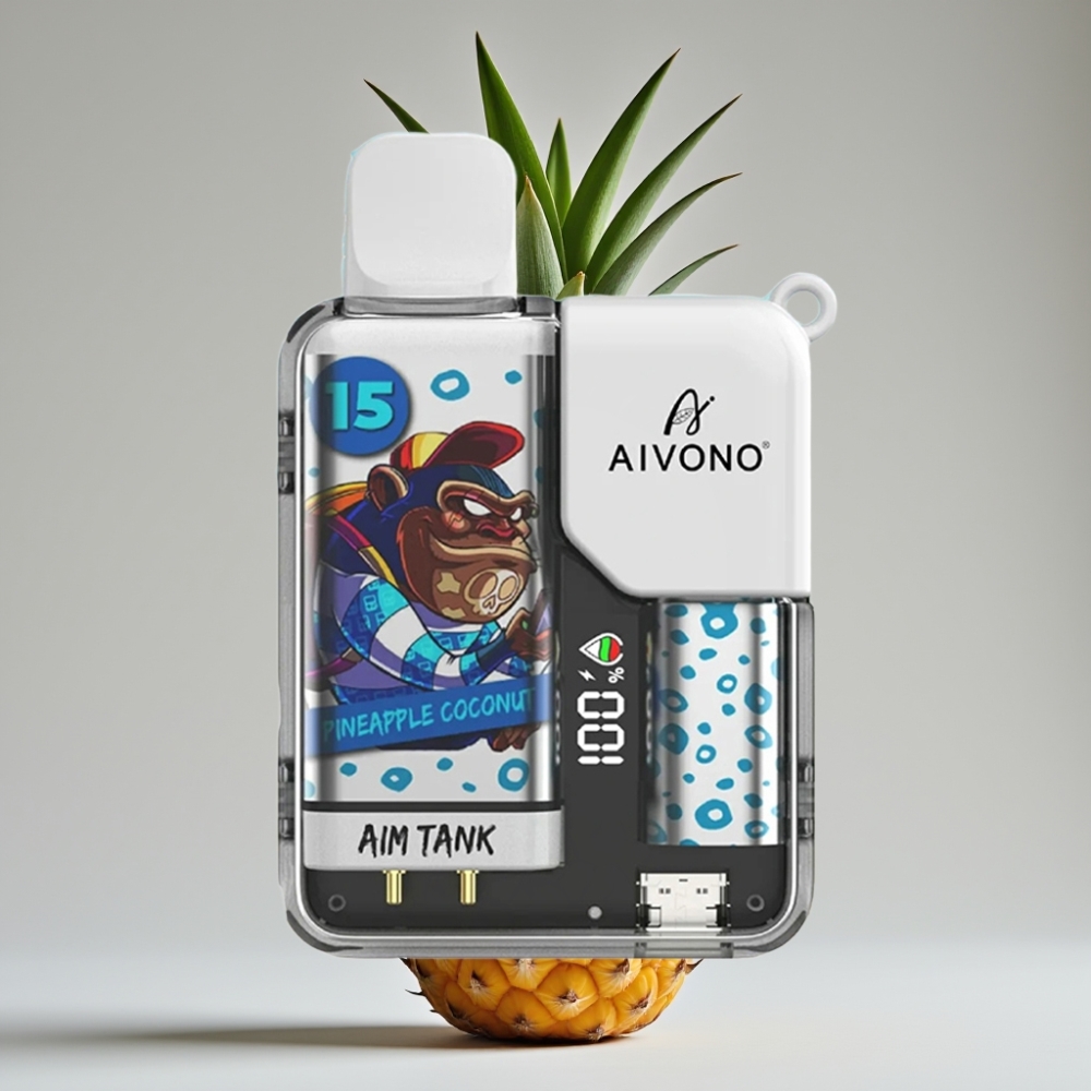 Aivono AIM-TANK 9500 Puffs Abacaxi Coco 18ml 650mAh LCD 1.2ohm Mesh 0-5% Nic