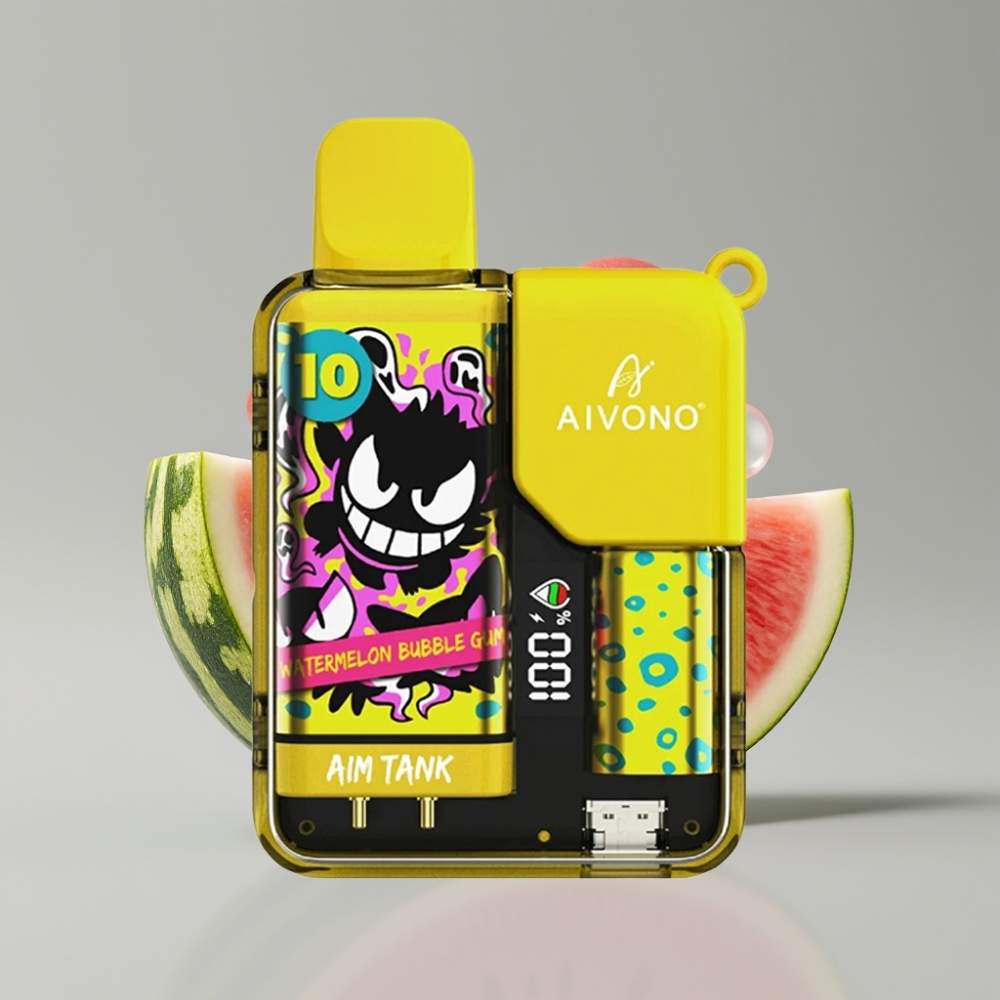Aivono AIM-TANK 9500 Puffs – Chiclete de Melancia – 18ml E-líquido – Bateria 650mAh – Display LCD