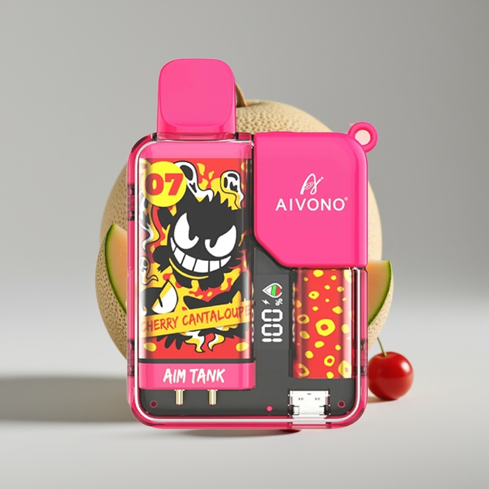 Aivono AIM-TANK 9500 Puffs Disposable Vape Cereja Melão 18ml 650mAh LCD