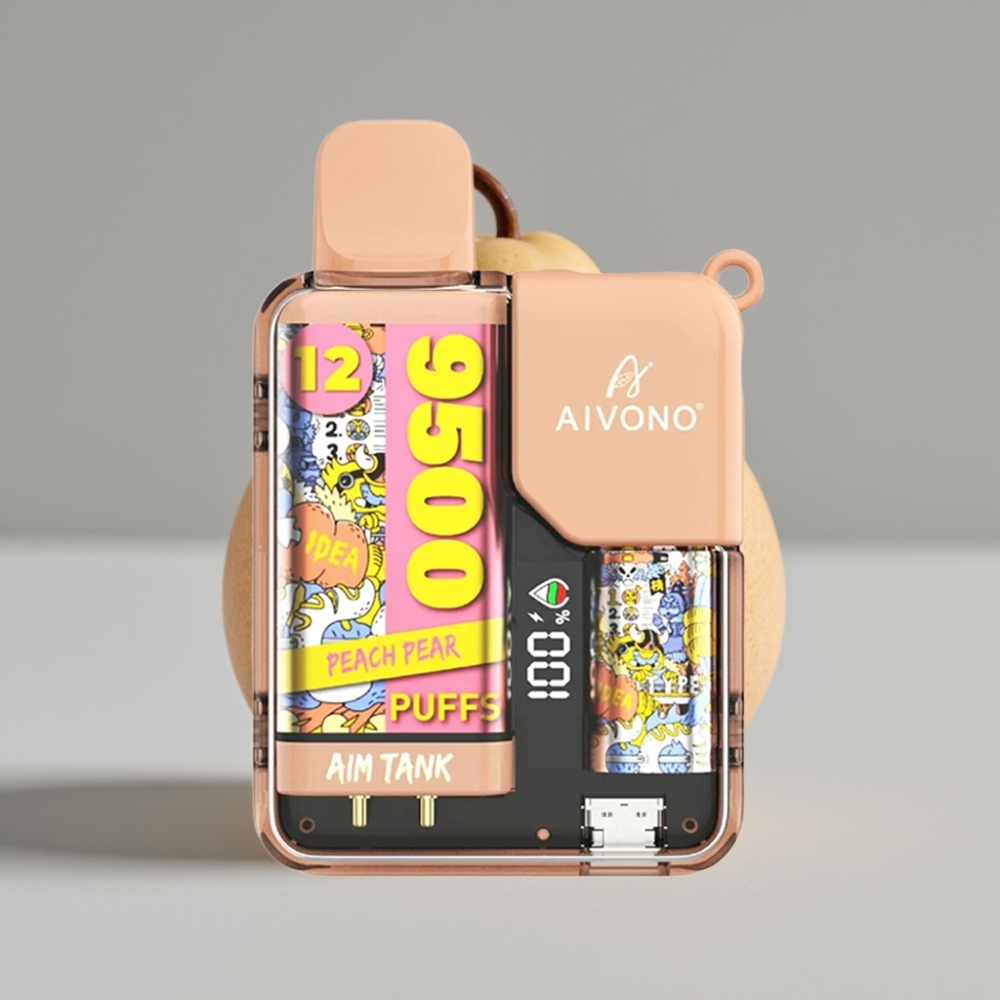 Aivono AIM-TANK 9500 Puffs Pêra Pêssego 18ml 650mAh LCD 1.2ohm