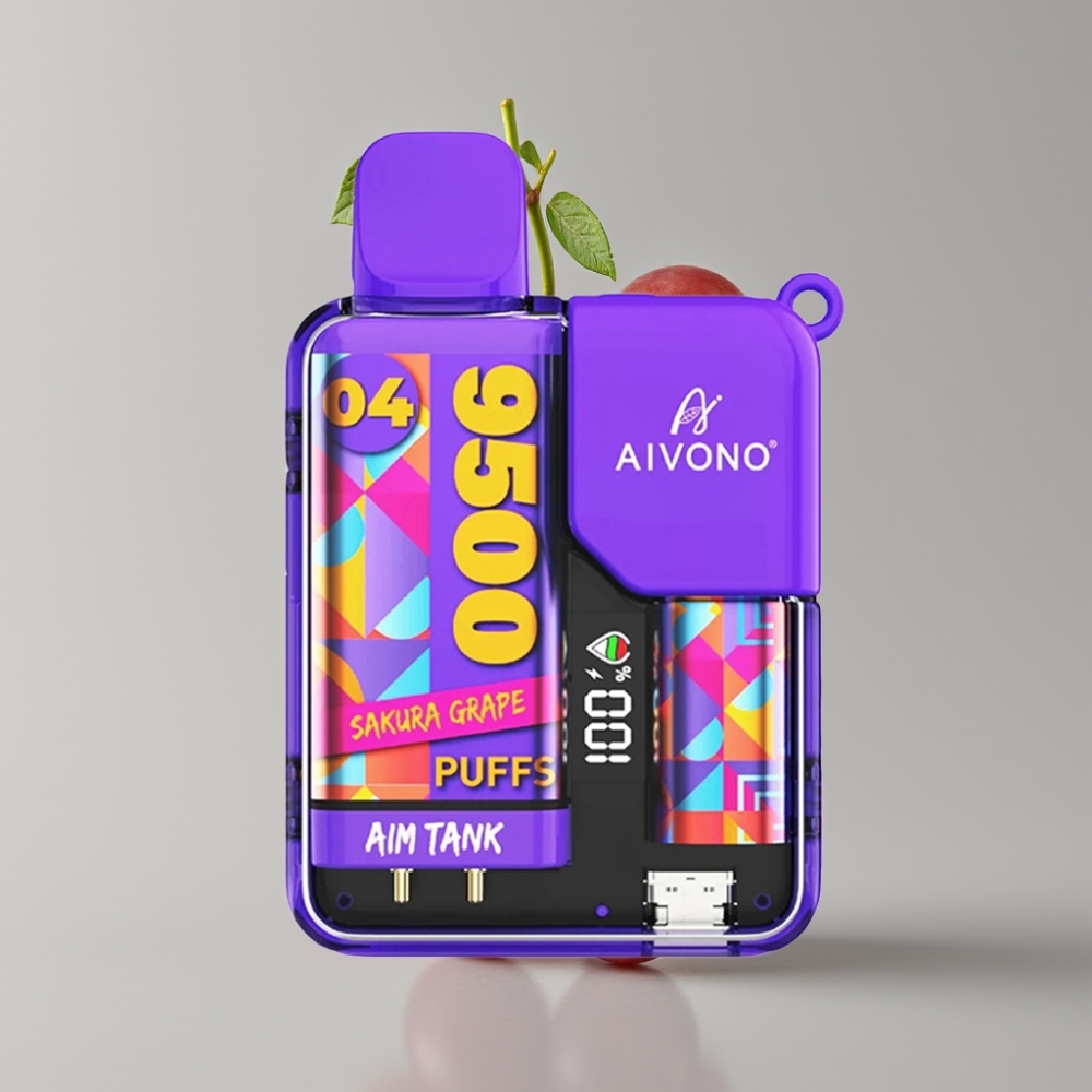 Aivono AIM-TANK 9500 Puffs Sakura Uva 18ml 650mAh LCD 1.2ohm Mesh