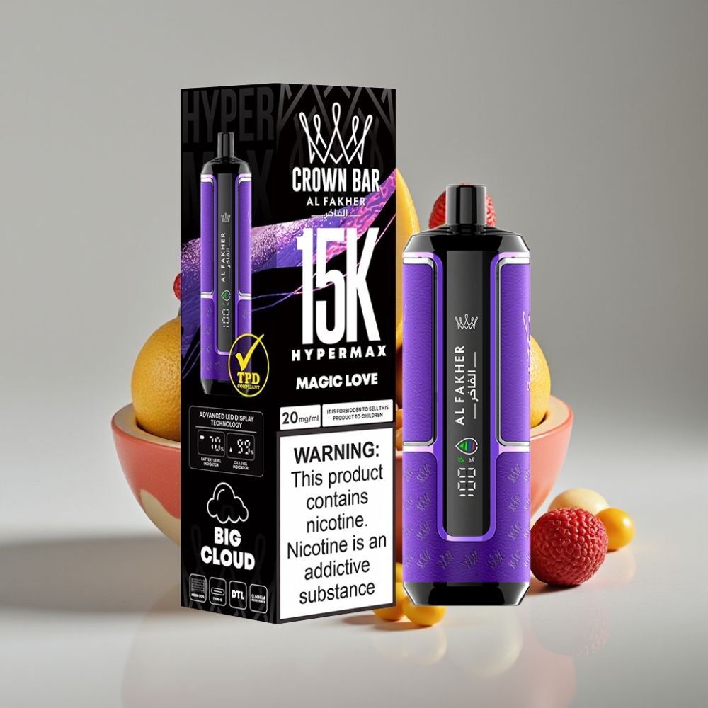 Al Fakher Crown Bar 15K Hypermax Disposable Vape Kit Amor Mágico