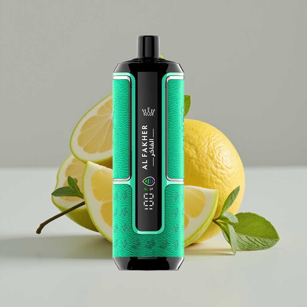 Al Fakher Crown Bar 15K Hypermax Disposable Vape Kit Limão Hortelã 22ml 15.000 Tragadas 6mg/ml