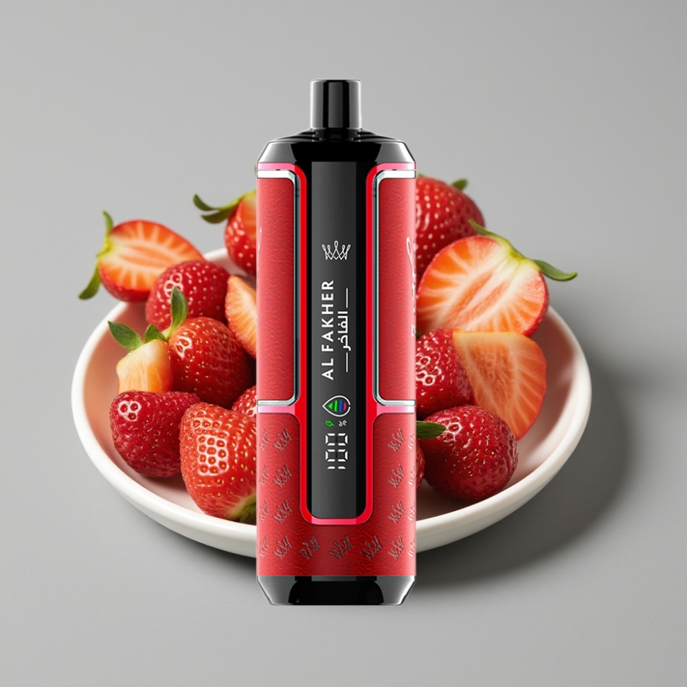 Al Fakher Crown Bar 15K Hypermax Disposable Vape Kit Sabor Morango Punch – 22ml, 15K Tragos, 6mg/ml, Tipo-C