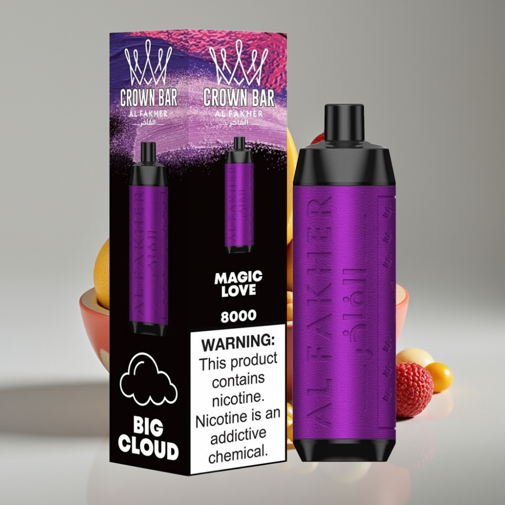 Al Fakher Crown Bar 8000 Crystal Disposable Vape Amor Mágico - 18ml, 8000 Puffs, 5mg Nicotina