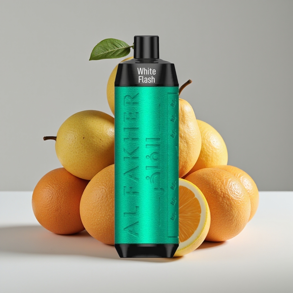 Al Fakher Crown Bar 8000 Crystal Vape Descartável Flash Branco - 18ml, 5mg Nicotina, 8000 Tragadas