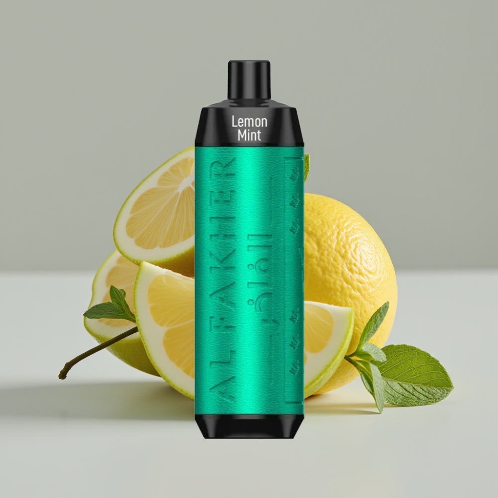 Al Fakher Crown Bar 8000 Crystal Vape Descartável Limão Menta - 18ml, 5mg, 8000 Tragadas, Bateria 600mAh, USB-C