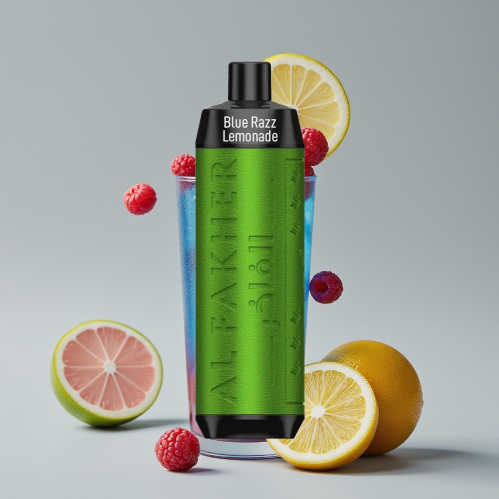 Al Fakher Crown Bar 8000 Crystal Vape Descartável Limonada Framboesa Azul - 18ml, 5mg, 8000 Tragadas, Bateria 600mAh, USB-C