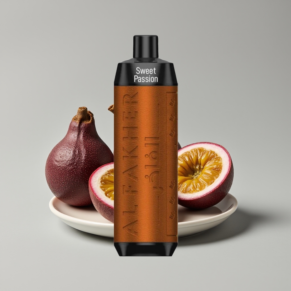 Al Fakher Crown Bar 8000 Crystal Vape Descartável Maracujá Doce com 18ml e 8000 Tragadas