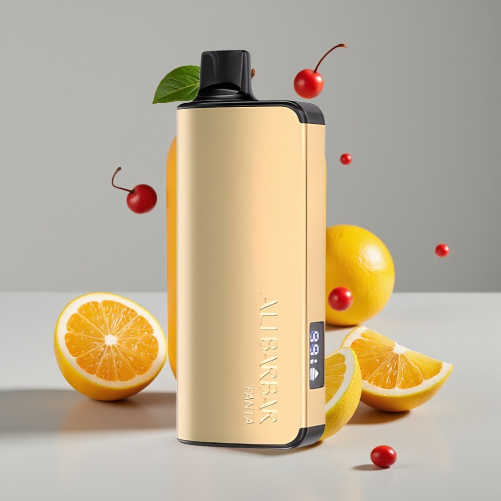 Alibarbar Ingot 9000 Puffs Vape Descartável Sabor Fanta – 22ml, 2350mAh, LED Display