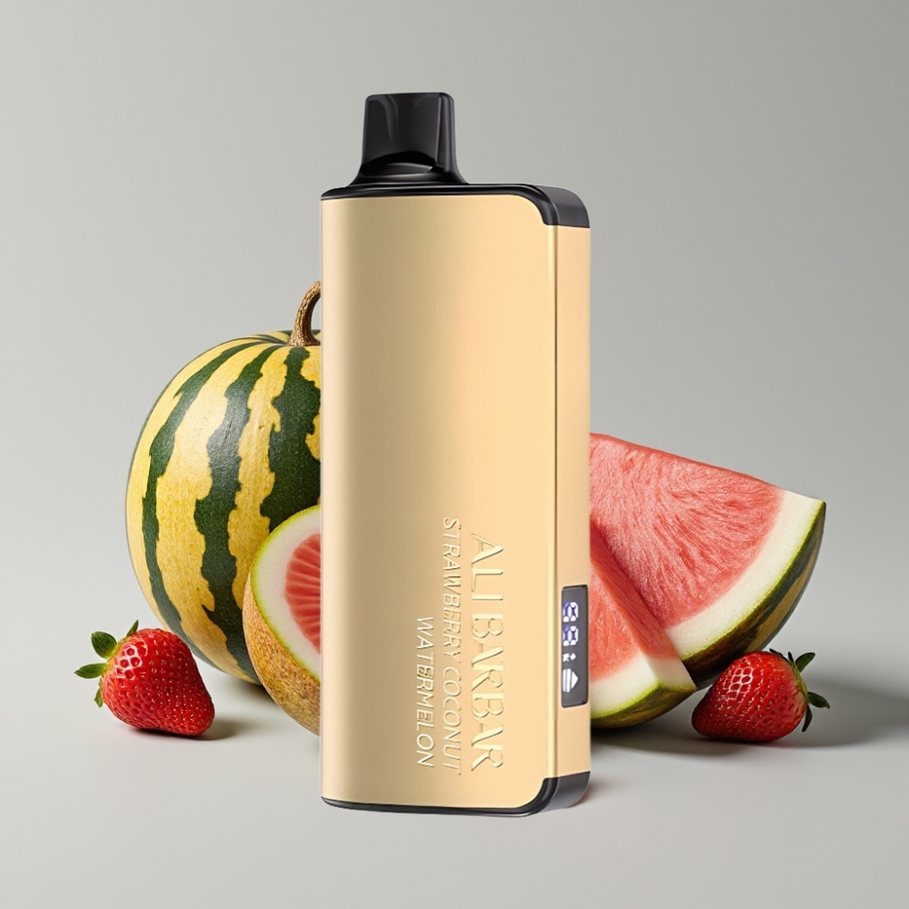 Alibarbar Ingot 9000 Puffs Vape Descobrável Morango Coco Melancia 22ml 2350mAh LED