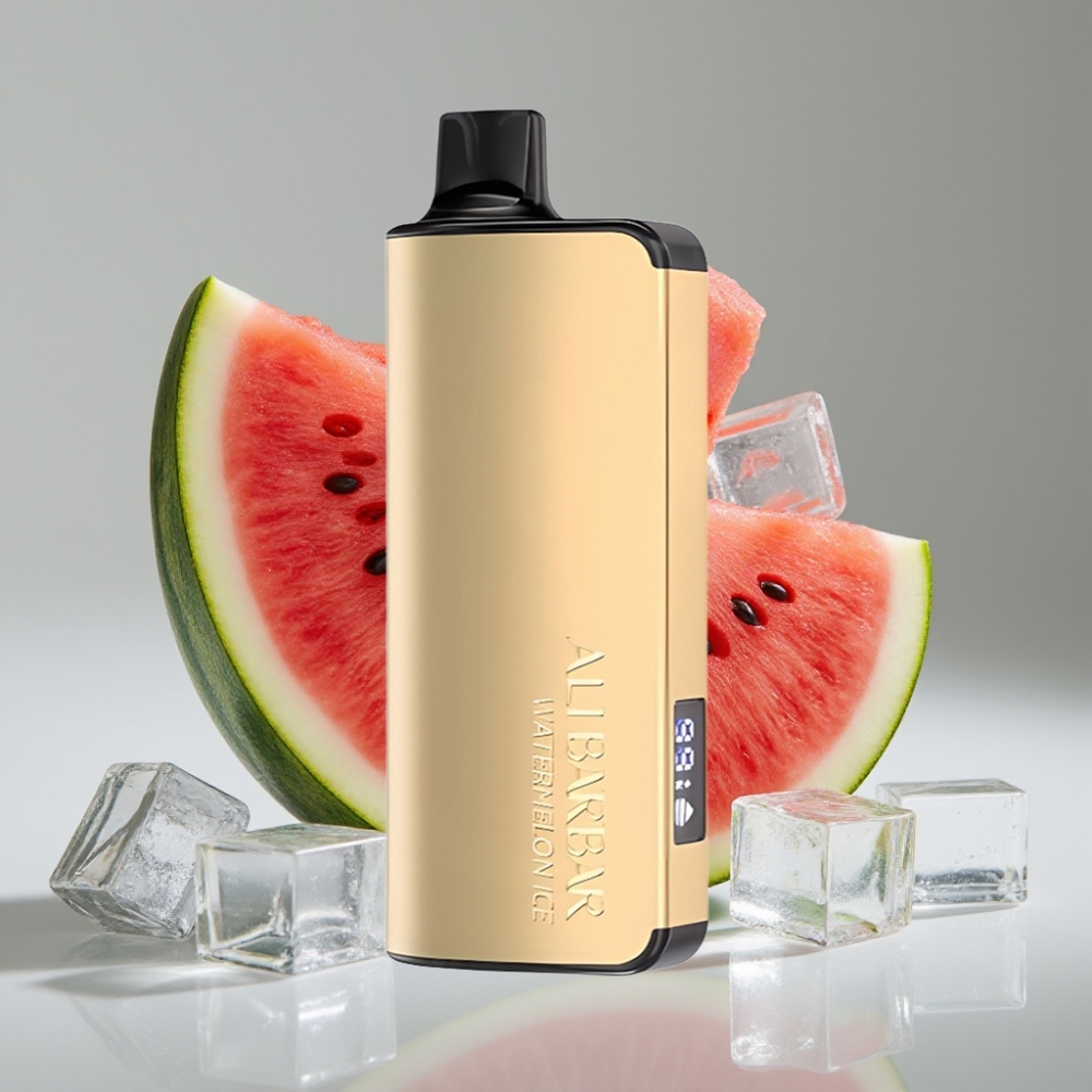 Alibarbar Ingot 9000 Puffs Vaporizador Descartável Melancia Gelada com LED, 22ml, 2350mAh