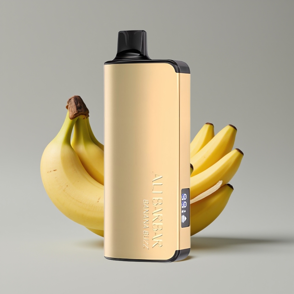 Alibarbar Ingot 9000 Puffs Vaporizador Descartável Sabor Banana Buzz com 22ml e LED