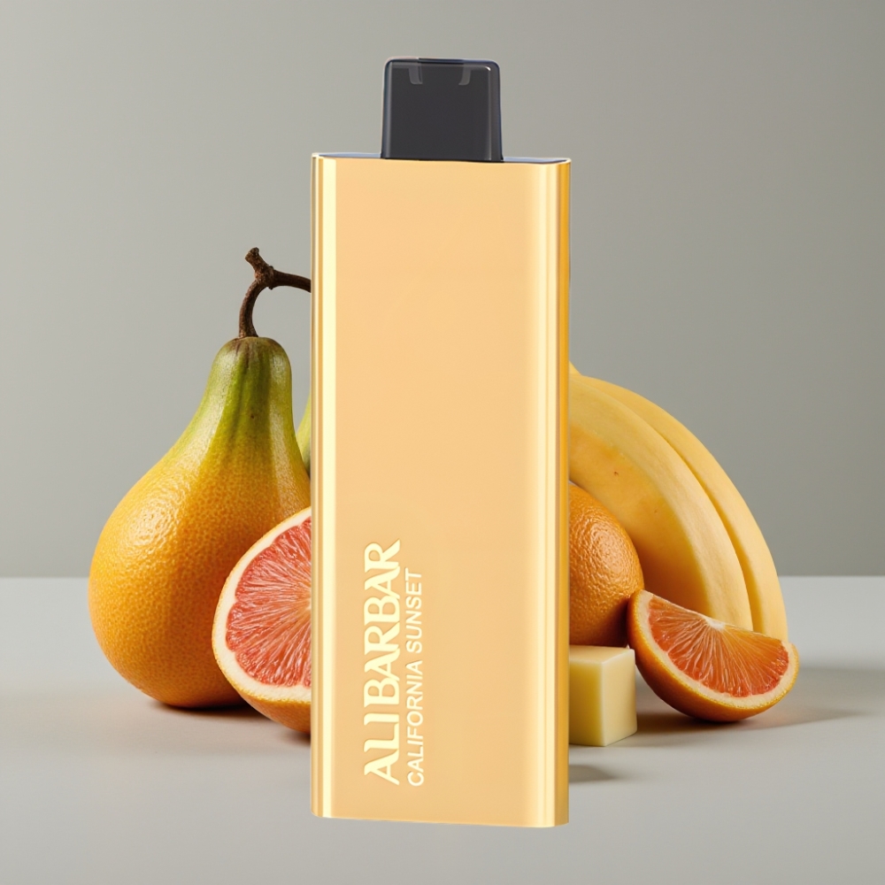 Alibarbar Pandora 7000 Puffs Disposable Vape Pôr do Sol da Califórnia - 17 ml, 70 g, 1.0 Ω
