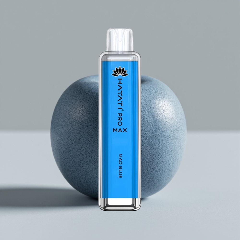 Hayati Pro Max 4000 Puffs Disposable Vape Azul Intenso com Bateria Recarregável 1400mAh e LED