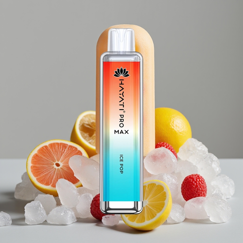 Hayati Pro Max 4000 Puffs Disposable Vape Gelado Pop com Bateria Recarregável e LED
