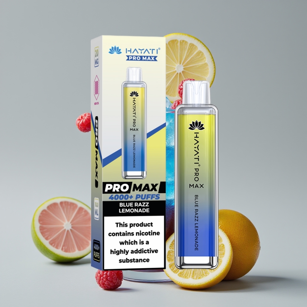 Hayati Pro Max 4000 Puffs Disposable Vape Limonada Azul de Framboesa