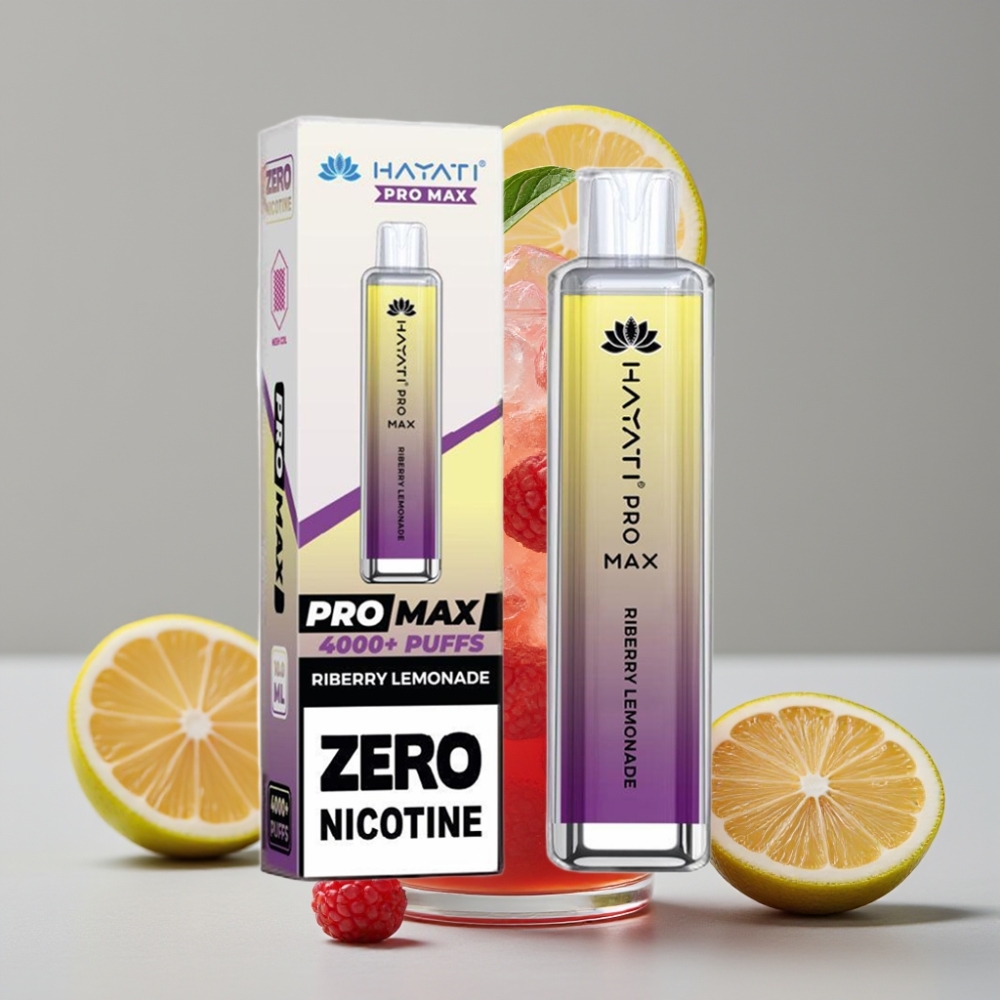 Hayati Pro Max 4000 Puffs Disposable Vape Limonada de Riberry com Bateria Recarregável e LED