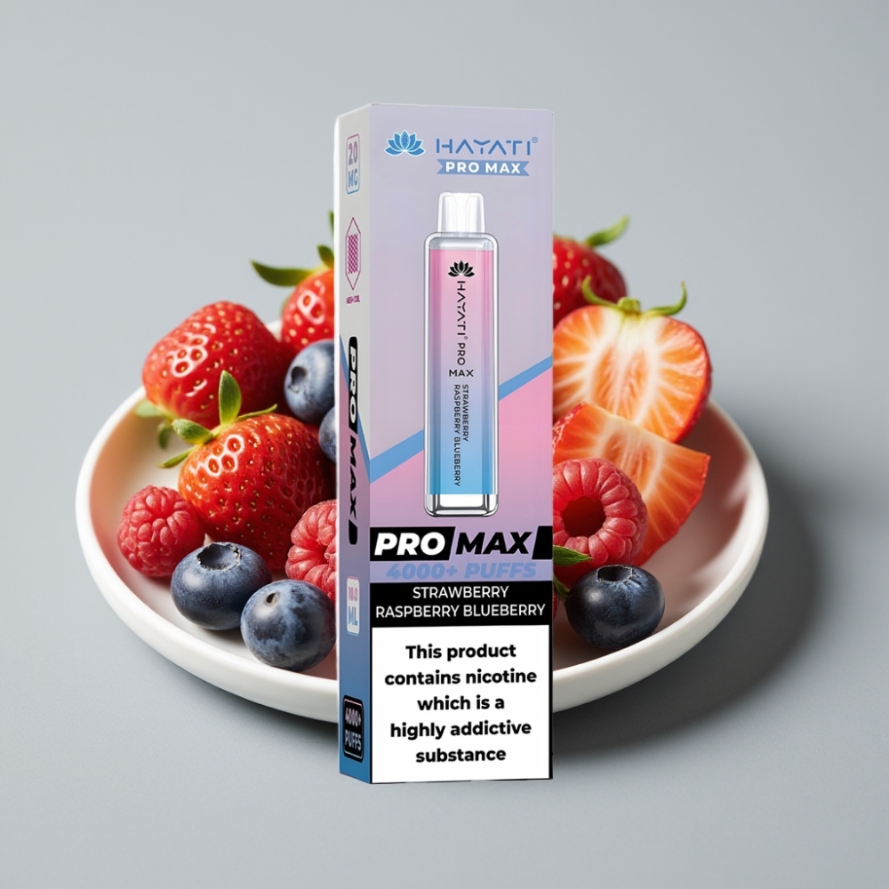Hayati Pro Max 4000 Puffs Disposable Vape Morango Framboesa Mirtilo