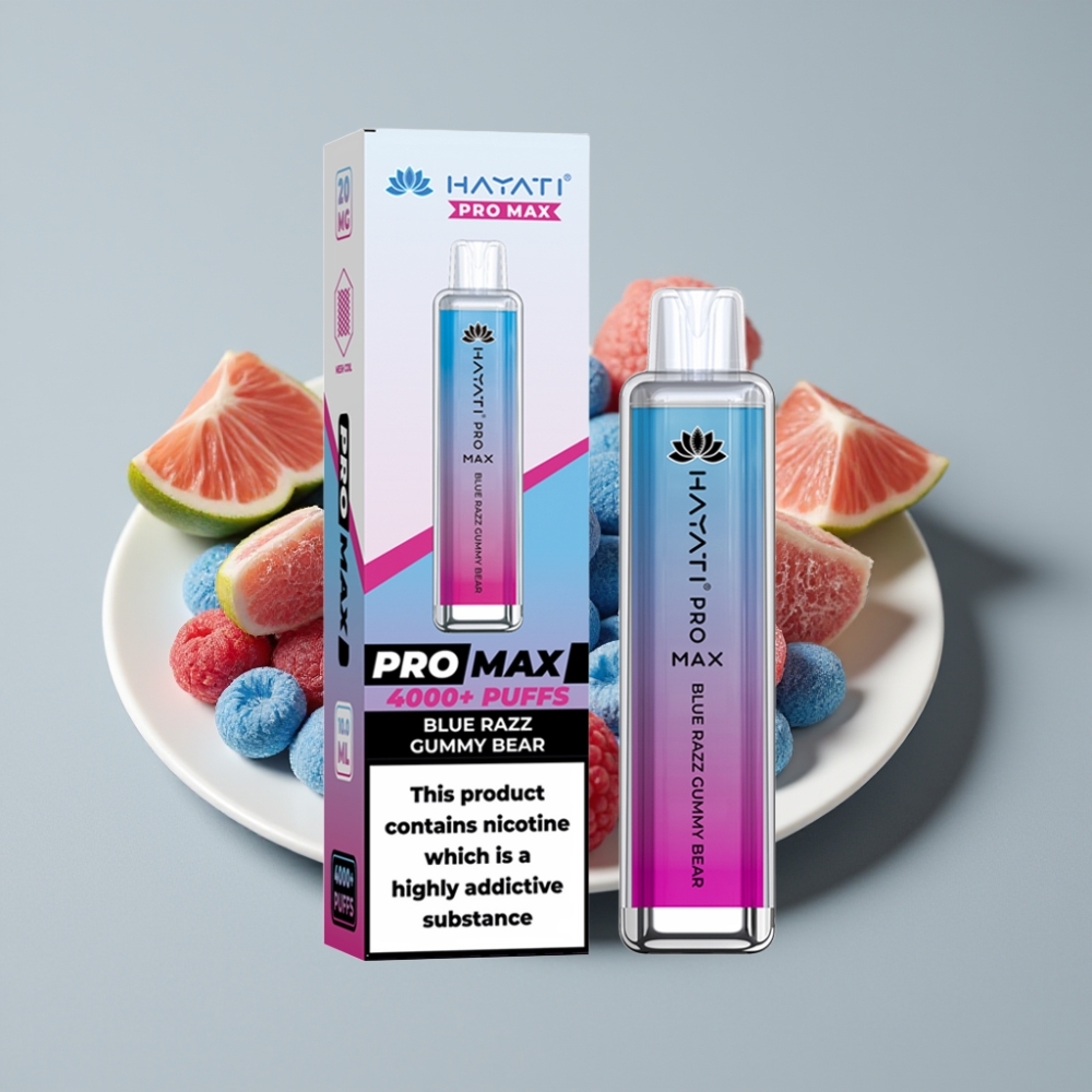 Hayati Pro Max 4000 Puffs Disposable Vape Ursinho de Goma Framboesa Azul