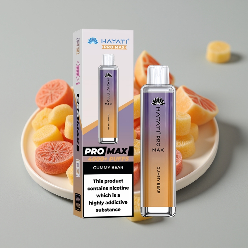 Hayati Pro Max 4000 Puffs Disposable Vape Ursinho de Goma com Bateria Recarregável e LED