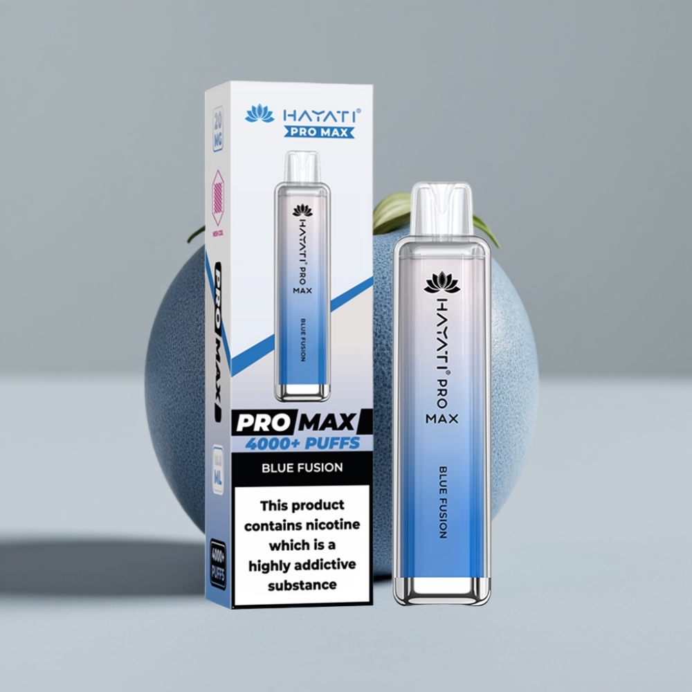 Hayati Pro Max 4000 Puffs Vaporizador Descartável Fusão Azul com Bateria Recarregável 1400mAh e LED