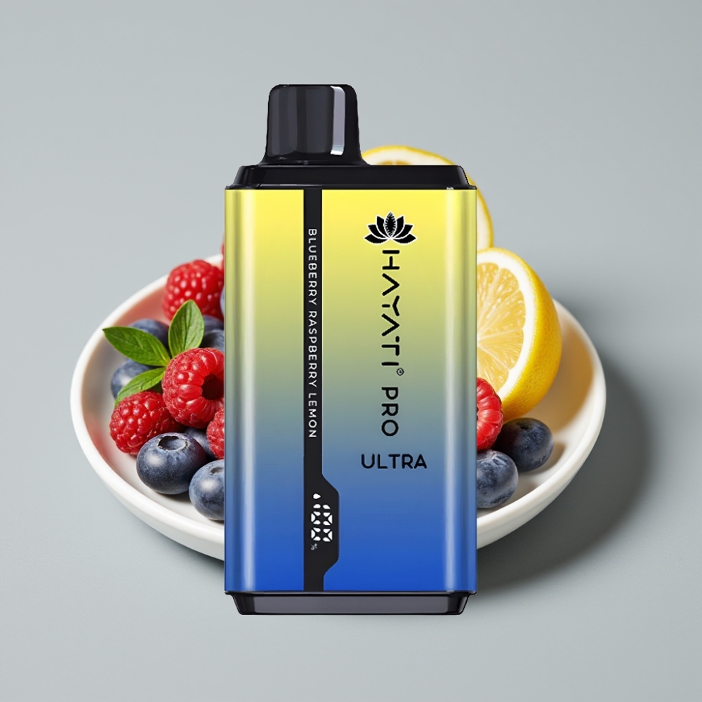 Hayati Pro Ultra 15000 Puffs Disposable Vape Mirtilo Framboesa Limão (15000+ Puffs, 850mAh, 2×12ml, 2%)