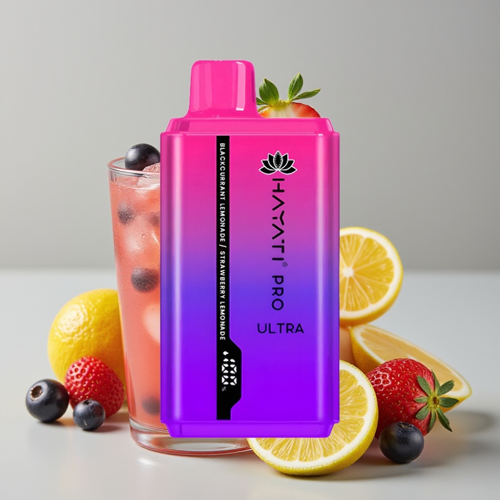 Hayati Pro Ultra 15000 Puffs Dispositivo Vaporizador Descartável Groselha Limonada Morango Limonada