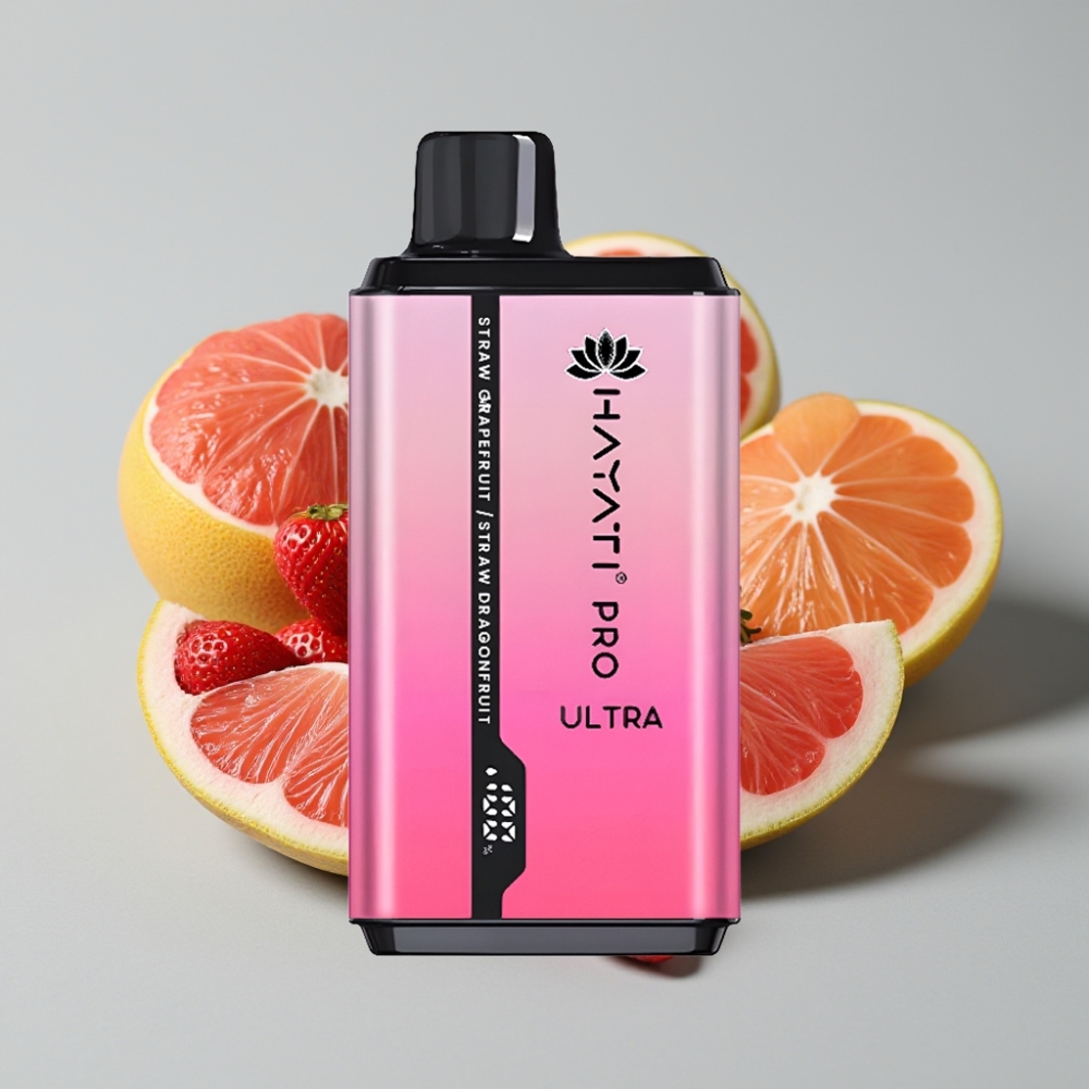 Hayati Pro Ultra 15000 Puffs – Morango Toranja Morango Pitaya, 850mAh, 2×12ml, 2% Nicotina, 49 Sabores