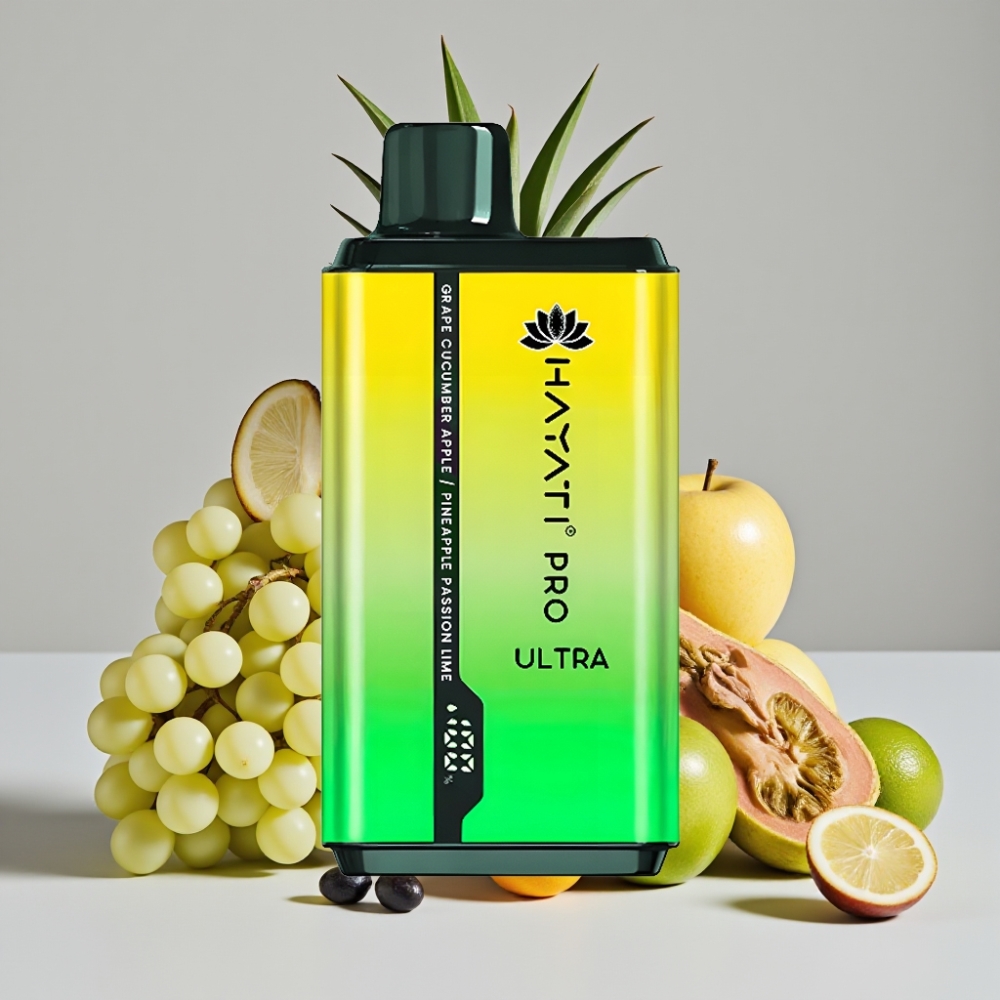 Hayati Pro Ultra 15000 Puffs Sabor Uva Pepino Maçã Abacaxi Maracujá Lima