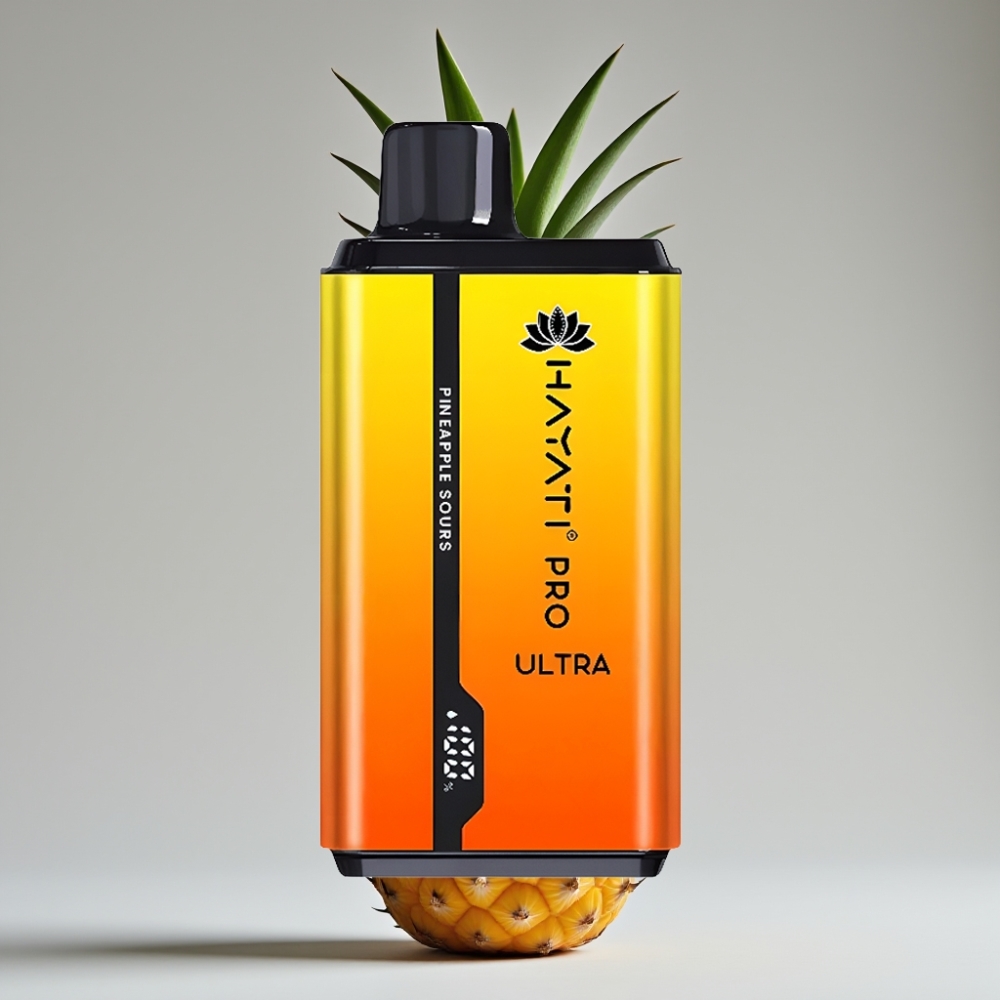 Hayati Pro Ultra 15000 Puffs Vape Azedo de Abacaxi - 850mAh, 2×12ml, 2% Nicotina