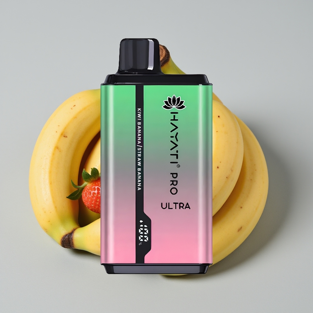 Hayati Pro Ultra 15000 Puffs Vape Descobrir Kiwi Banana Strawberry Banana 2×12ml 2% 49 Sabores