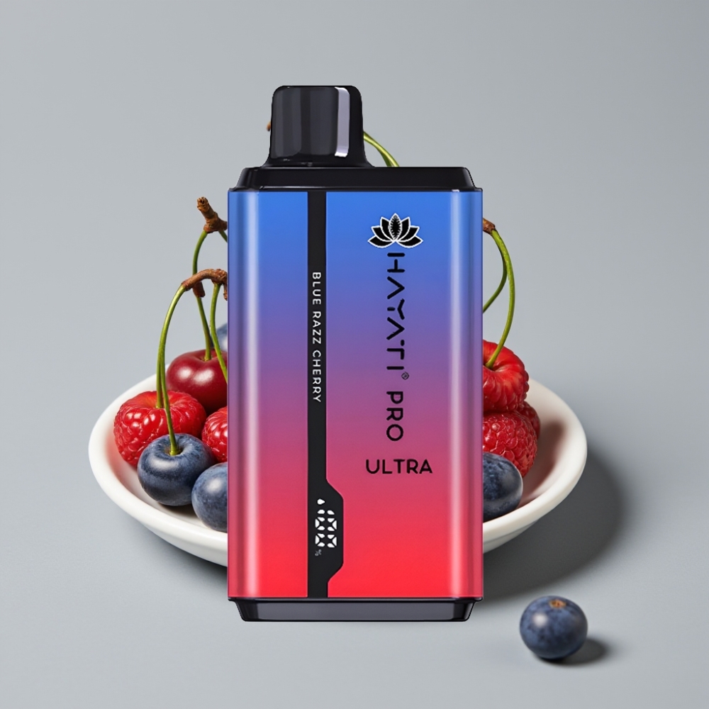 Hayati Pro Ultra 15000 Puffs Vape Disposable Mirtilo Cereja Azul – 850mAh, 2×12ml, 2% Nicotina