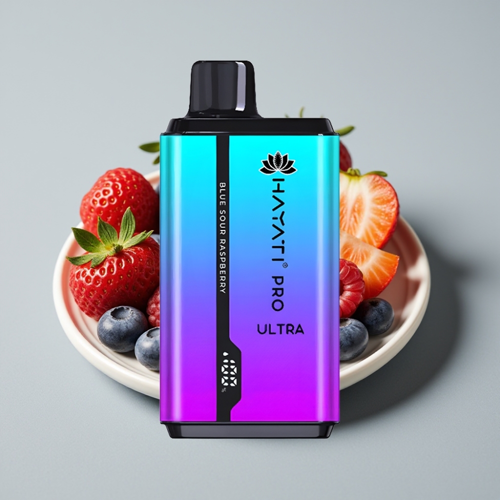 Hayati Pro Ultra 15000 Puffs Vape Mirtilo Morango Mentolado Framboesa Menta Azul (2×12ml, 2%)