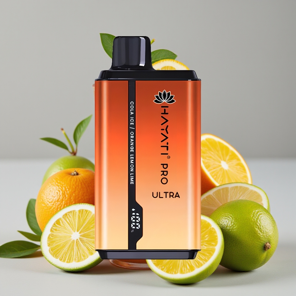 Hayati Pro Ultra 15000 Puffs Vaporizador Descartável Cola Gelo Laranja Limão & Lima 2×12ml 2% 850mAh
