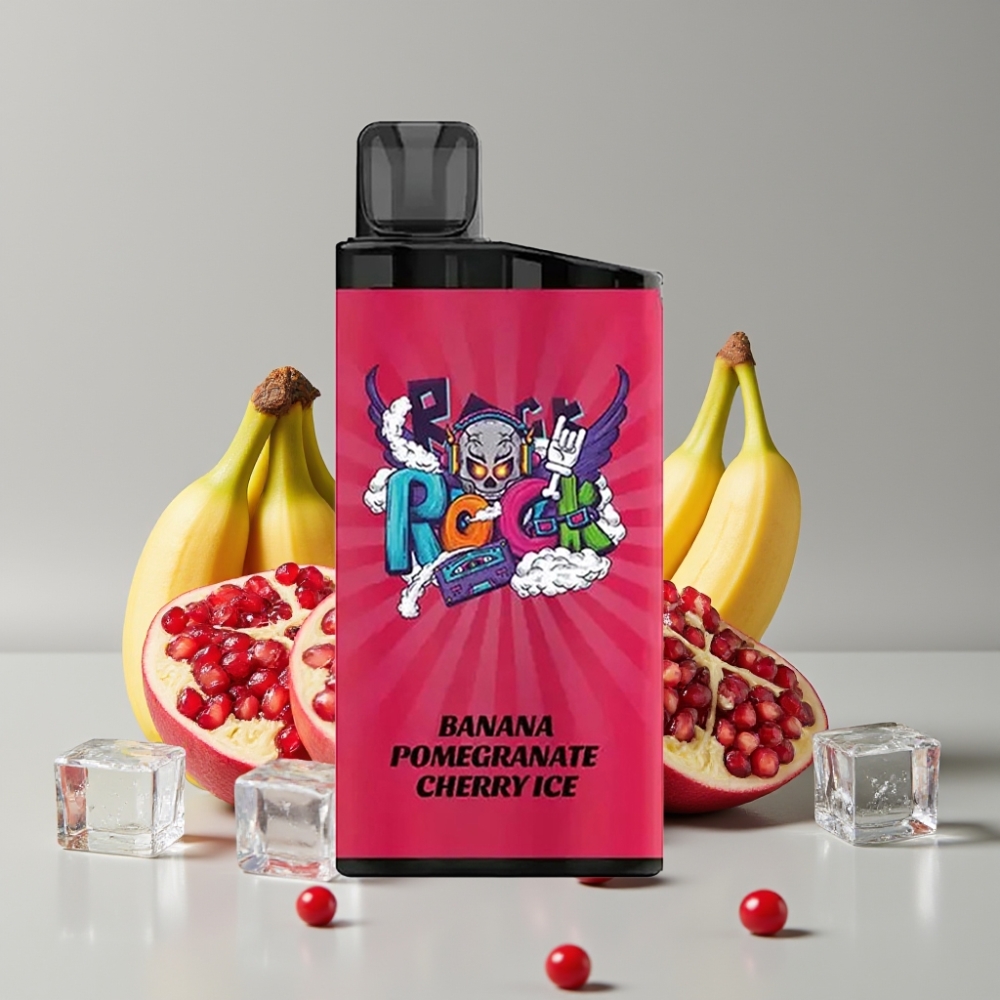 IGET Bar 3500 Puffs Banana Romã Cereja Gelo Disposable Vape - 1400mAh, 1.2 Ohm Mesh Coil