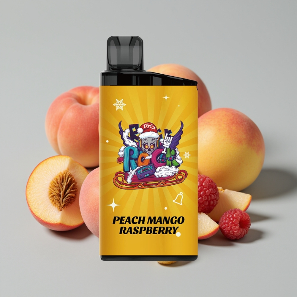 IGET Bar 3500 Puffs Disposable Vape Pêssego Manga Framboesa - 1400 mAh, 1.2 Ohm Mesh Coil, 78g