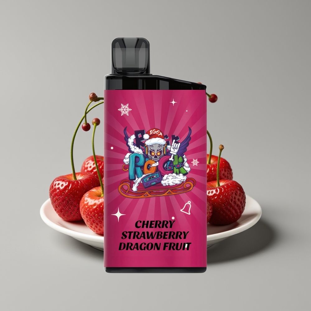 IGET Bar 3500 Puffs Vaporizador Descartável Cereja Morango Fruta do Dragão - 1400 mAh, 1.2 Ohm Mesh, 78g