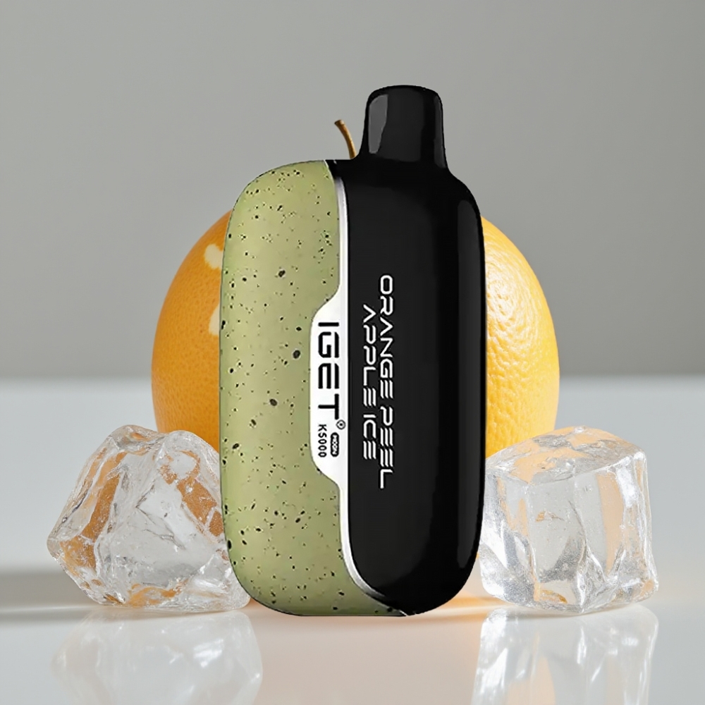 IGET Moon K5000 Puffs Disposable Vape Casca de Laranja Maçã Gelada (81.5g, 5000 Puffs, PC, 1.35 Ohm, 49.5x25.3x99.4 mm)